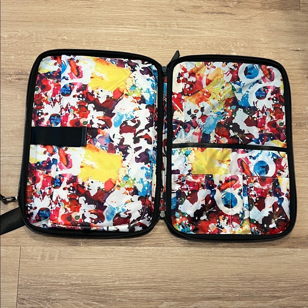 Robert Graham Black Leather Acadia Laptop Bag Sleek Professional Design - Picture 7 of 13